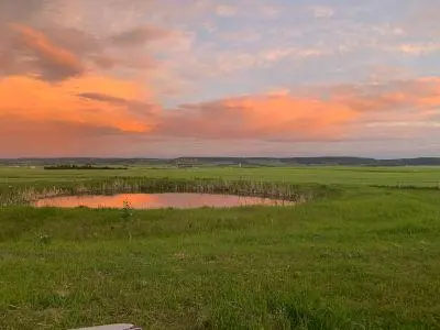 lagoon at sunset in dawson creek